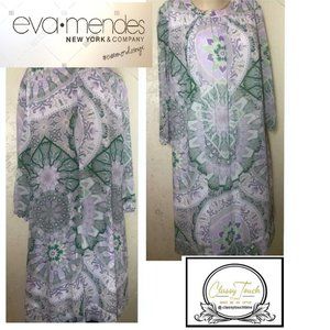 Eva-Mendes New Lavender Print Dress Size L
